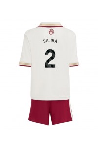 Fotbalové Dres Arsenal William Saliba #2 Dětské Třetí Oblečení 2025-26 Krátký Rukáv (+ trenýrky)